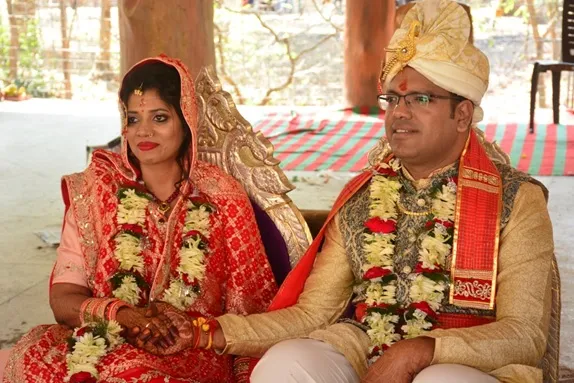 Gaurav & Akshita on their wedding day